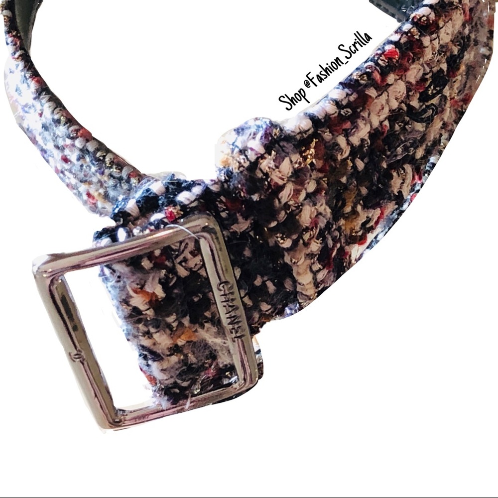 CHANEL Multi-color Wide Width Tweed Belt - Picture 3 of 13